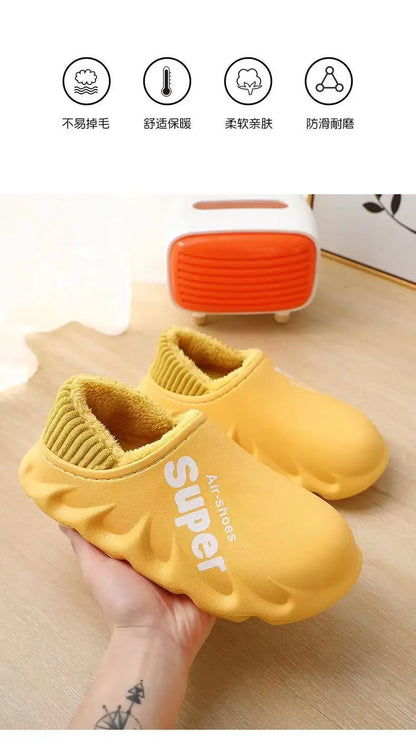 Comwarm Fur Sports Slippers For Women Winter Outdoor Waterproof Plush Home Slippers Female Fashion Indoor Soft Warm Furry Shoes