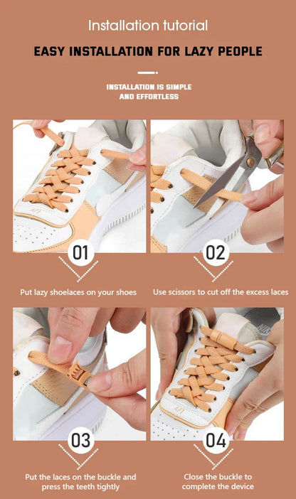 Magnetic Locking Shoelaces without ties Sneakers elastic laces  Children Adults Quick On/Off Shoelaces Shoe accessories 1 Pair