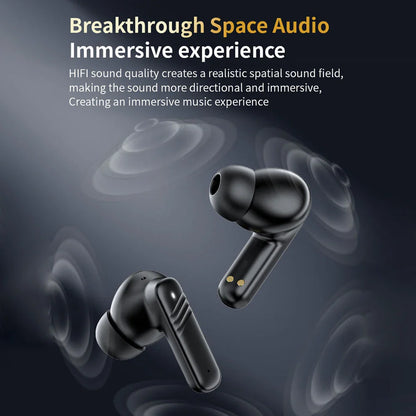 New Full Touch Screen Headphones ANC Bluetooth 5.4 Noise Cancelling Earphones HiFi Stereo Wireless In-Ear ENC Earbuds With Mic