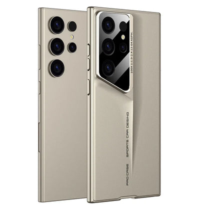 Ultrathin Blade Mecha Hard PC Matte Phone Case For Samsung Galaxy S24 S23 S22 Ultra Lens Protection Frosted Shockproof Cover