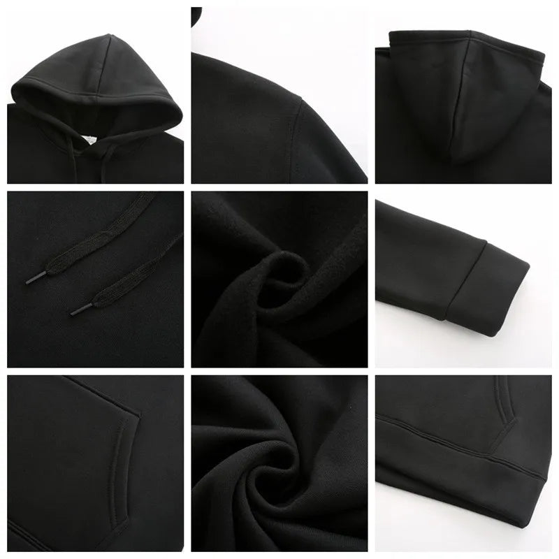 Men's Hoodies Women Pullover Spring Autumn Casual Hoodie Sweatshirts Solid Color Hoodies Oversize Black Sweatshirt For Male