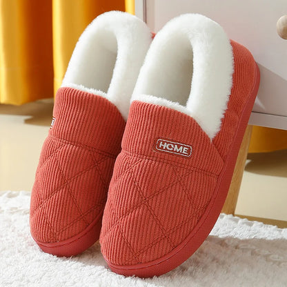 Eyriphy Winter Warm Plush Slippers Women Comfort Warm Cotton Shoes Soft Sole Indoor Outdoor Bedroom Slides Female Lovely Slipper