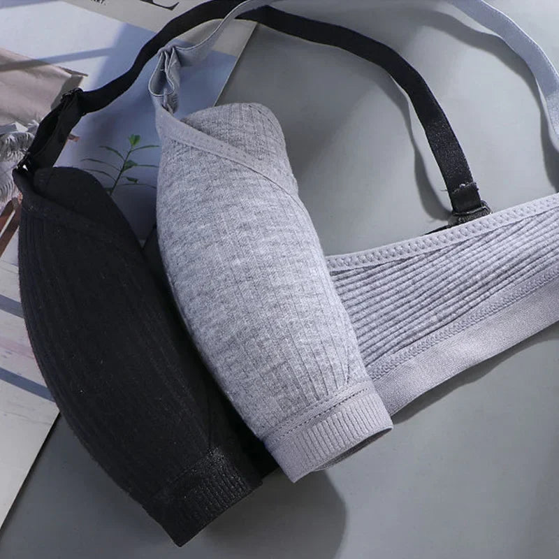 Cotton Women's AB cup Bra Underwear Wireless Gathering Comfortable V-Bra Women's Upward Push Underwear