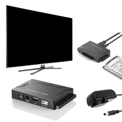 SATA/IDE to USB 3.0 Adapter Hard Drive Adapter Cable Converter for 2.5/3.5 Inch SATA and IDE HDD Support 6TB For PC Macbook