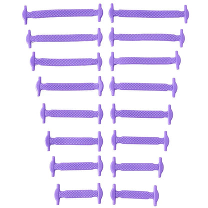 16pcs/lot Silicone Shoelaces No Tie Shoelaces 12 colors Elastic Lace Shoelace Creative Lazy Silicone Laces Rubber Lace