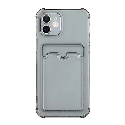 Luxury Card Bag Wallet Clear Protective Case For iphone 11 12 13 14 15 Pro X XR XS Max 7 8 SE Shockproof Transparent Cover Cases