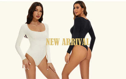 GUUDIA Ribbed Tummy Jumpsuit Daily Shaper Bodysuits Light Control Compress Tummy Control Open Crotch Shapewear Suits Open Crotch