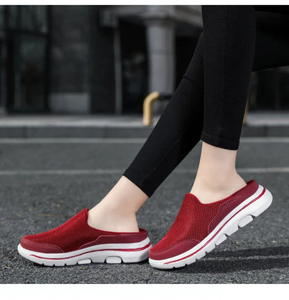 2024 Summer new breathable mesh shoes outdoor non-slip walking shoes comfortable sandals men half slippers casual loafers 35-48