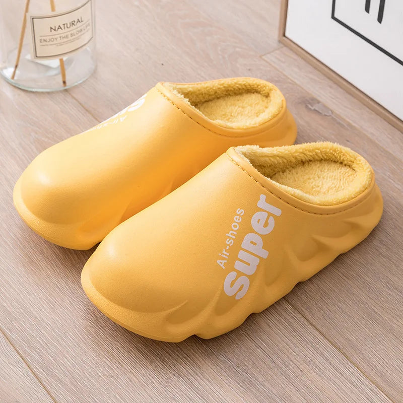 Comwarm Fur Sports Slippers For Women Winter Outdoor Waterproof Plush Home Slippers Female Fashion Indoor Soft Warm Furry Shoes