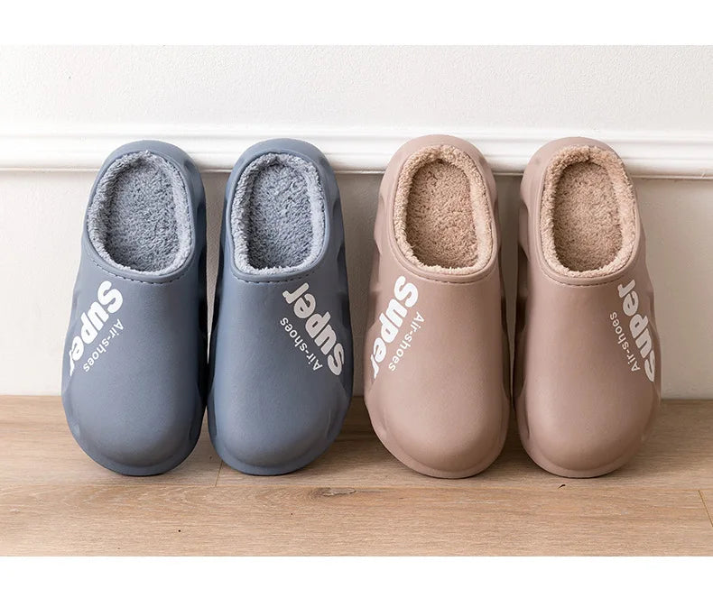 Comwarm Fur Sports Slippers For Women Winter Outdoor Waterproof Plush Home Slippers Female Fashion Indoor Soft Warm Furry Shoes