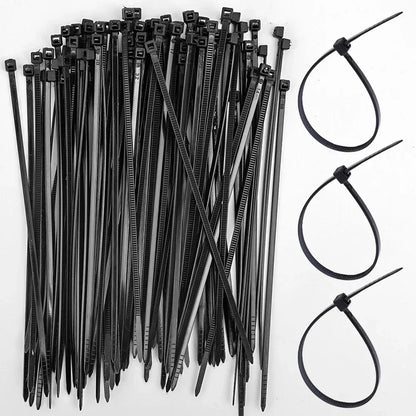 500/100Pcs Wholesale Plastic Nylon Cable Ties Self-locking Cord Straps Adjustable Cables Fastening Loop Home Office Wire Zip Tie