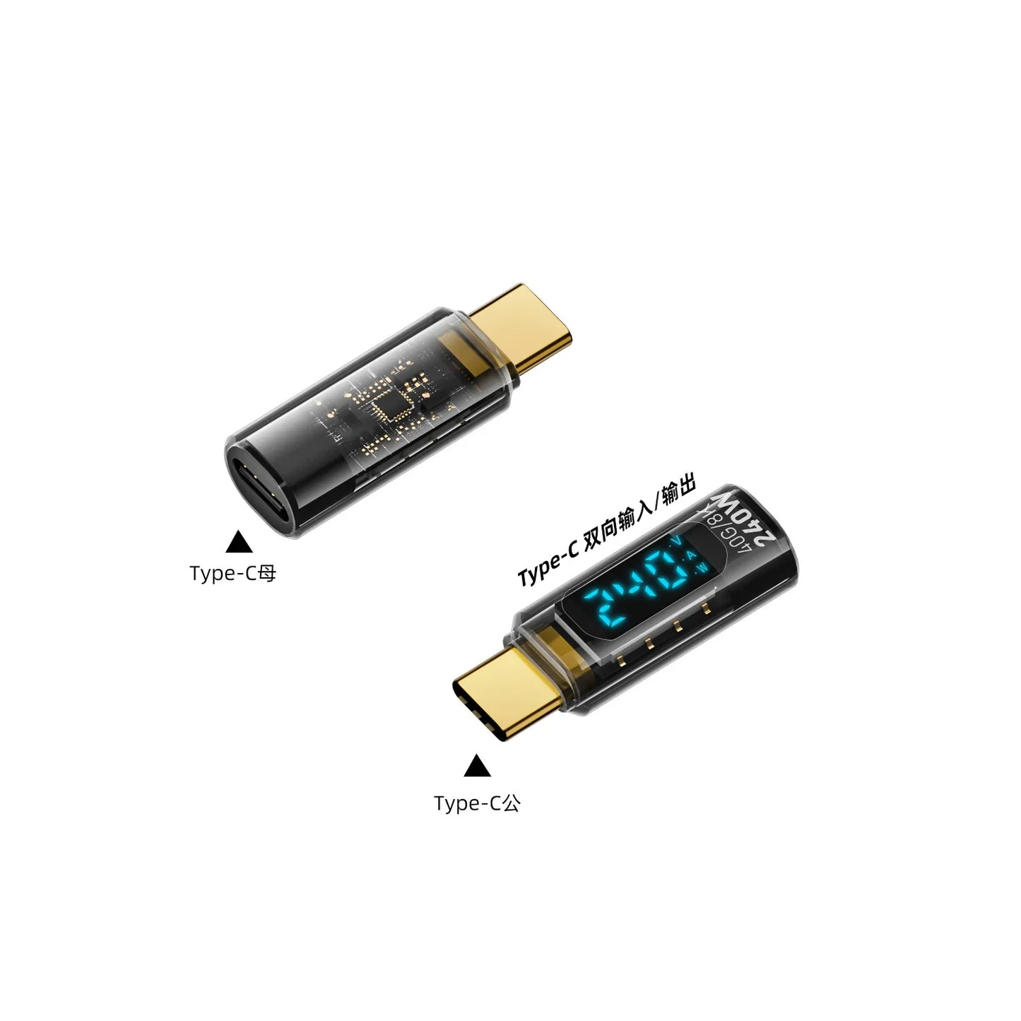 Transparent LED Display PD240W USB4.0 40Gbps Type C to C OTG Adapter 8K@60Hz 5A Fast Charging Cable for iPhone 15 14 MacBook Pro