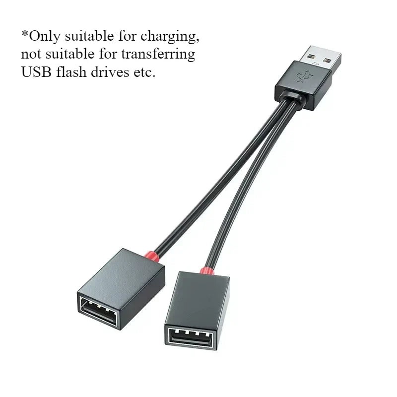 1 in 2 Out USB HUB Car Usb Splitter Cable Multifunction Adapter Cord Charging Cable for Iphone Android Smart Phone for Xiaomi