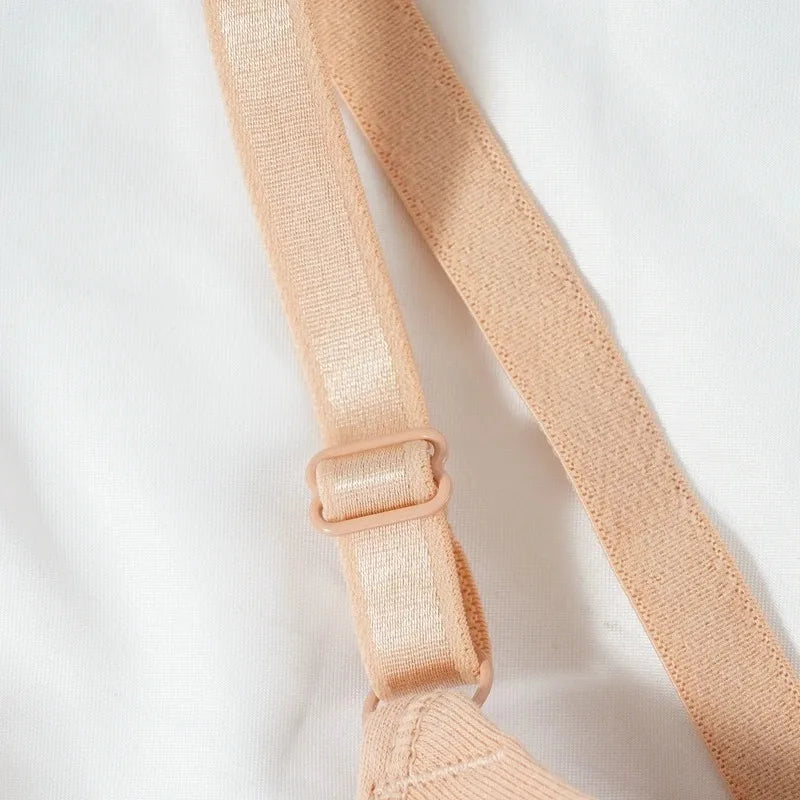 Bras Sexy Women Cotton Gathered Bra Deep V Underwire Ladied Brassiere Push Up Lingerie Solid Bras Backless Intimate Underwear