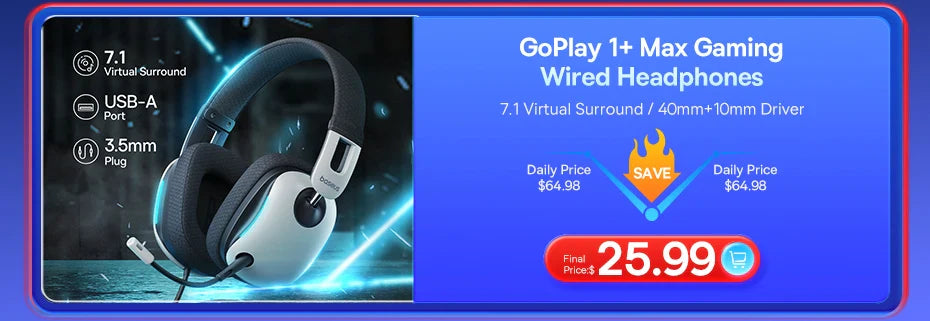 Baseus Bass 30 Max Wireless Headset Bluetooth 5.3 Over Headphones Bass-Enhancing 40mm Diaphragm Ultra Low Latency Earphones 50H