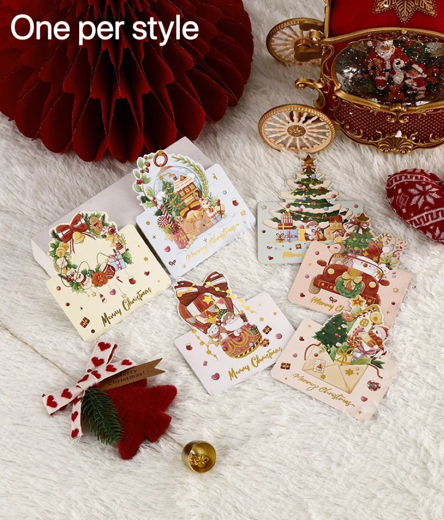 18/12/6PCS  Greeting Cards With Envelope Friend Family Blessing Postcard For Birthday New Year Christmas Gifts Xmas Decoration