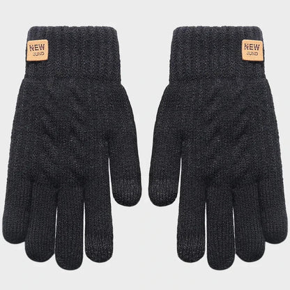 Men Knitted Thick Thermal Full Finger Gloves Women Men Fashion Winter Outdoor Warm Wool Driving  Gloves Touchscreen Mittens