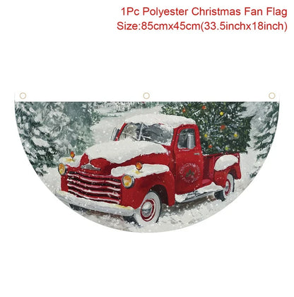 Christmas Fan-shaped Flag Banner Christmas Decoration for Home 2024 Christmas Ornament Xmas Navidad Noel Gift New Year 2025