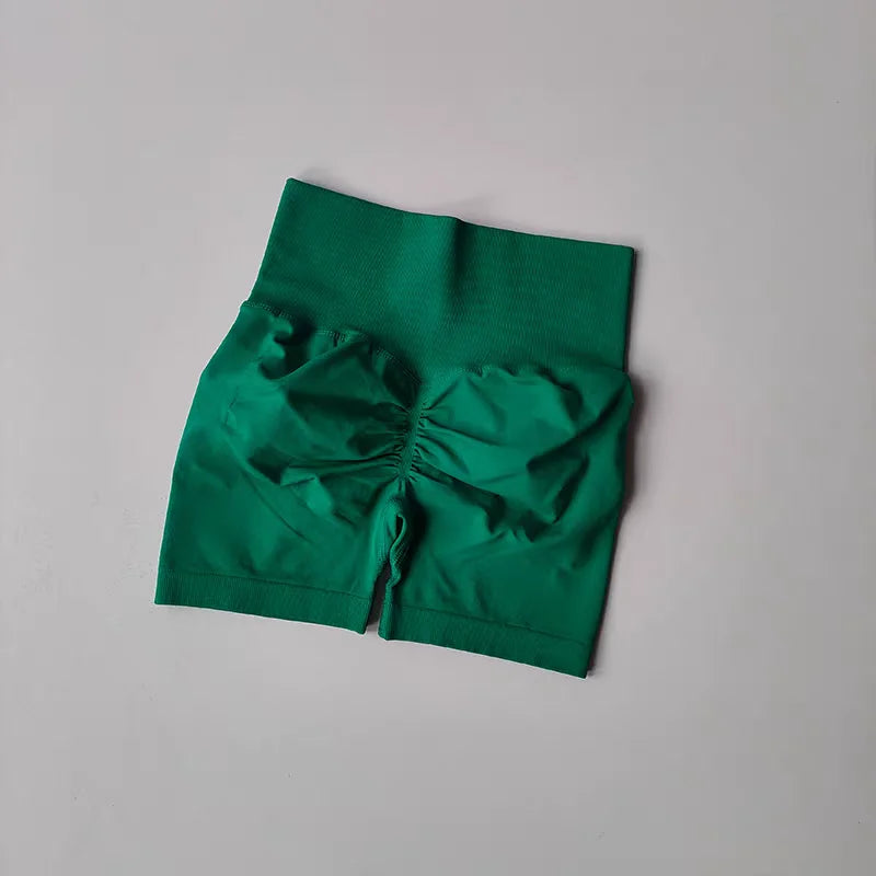 Summer High-Waist Women's Yoga Shorts Breathable Fitness Butt Lift Sports Running Shorts Cycling Push-Up Workout Gym Shorts