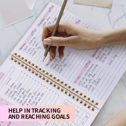 2025 Tree Pattern Spiral Bound Weekly Planner & Notebook & Schedule Organizer, Stationery For Office & School & Study, Plan Book