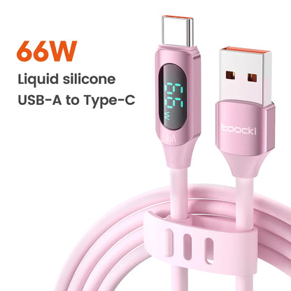 Toocki Silicone USB Type C to USB C Cable PD 100W Fast Charge  for Macbook Samsung Huawei Xiaomi Type C to Type C Cable Display