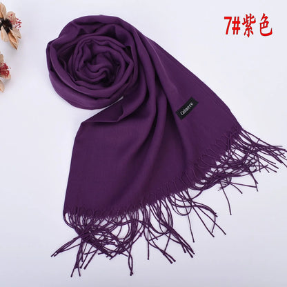 Leather Powder Autumn and Winter New Solid Color Scarves Wholesale for Men and Women 120g Single Color Headband Shawl