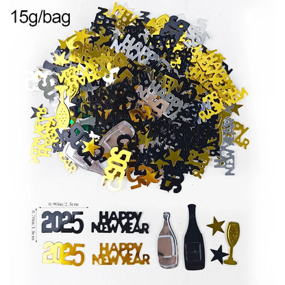 Happy New Year 2025 Balloons Gold Number 2025 Foil Balloons Happy New Year Letters Balloon Banner Gold New Years Eve Party Decor