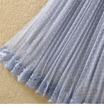 Tutu Tulle Long Maxi Skirt Women Fashion 2023 Korean Cute Pink High Waist Pleated Skirt Mesh Female Lady Aesthetic Faldas