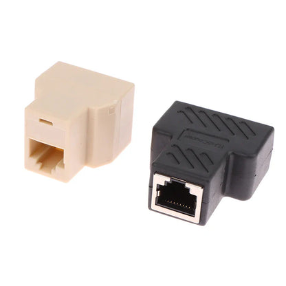 RJ45 1 To 1/2 LAN Ethernet Network Cable Female Splitter Adapter Connector Splitter Extender Plug Network Tee Head Connection