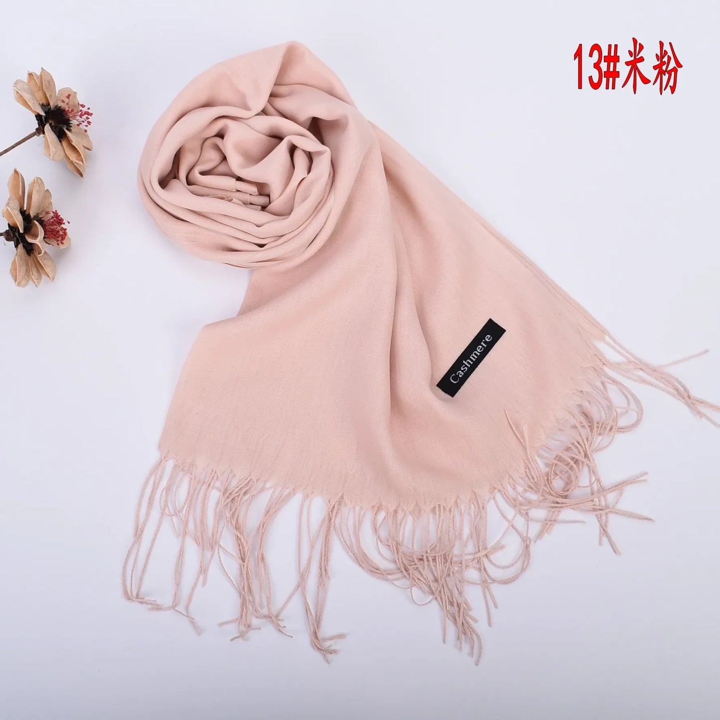 Leather Powder Autumn and Winter New Solid Color Scarves Wholesale for Men and Women 120g Single Color Headband Shawl