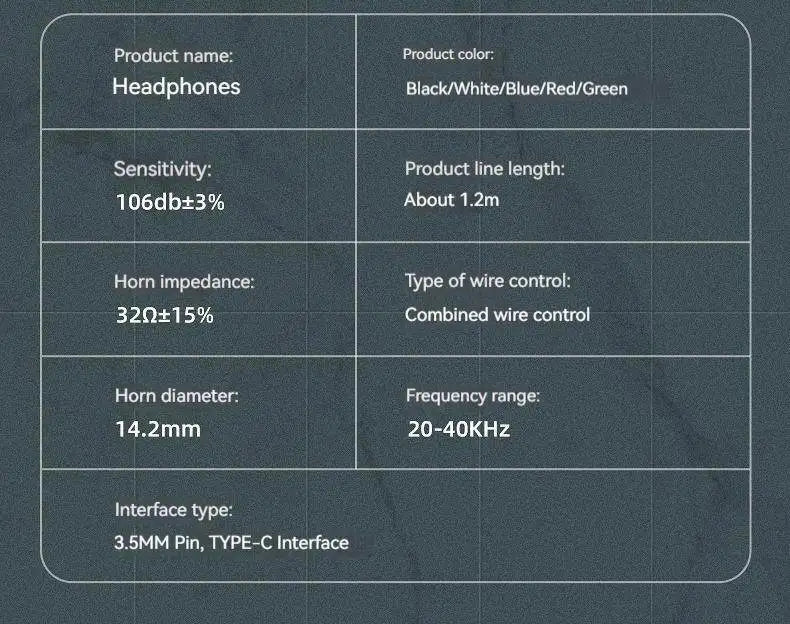 Wired Earphone 3.5mm AUX/Type C HiFi Surround Heavy Bass With MIC In-Ear Game Music Headsets For Samsung Huawei Xiaomi iPad PC