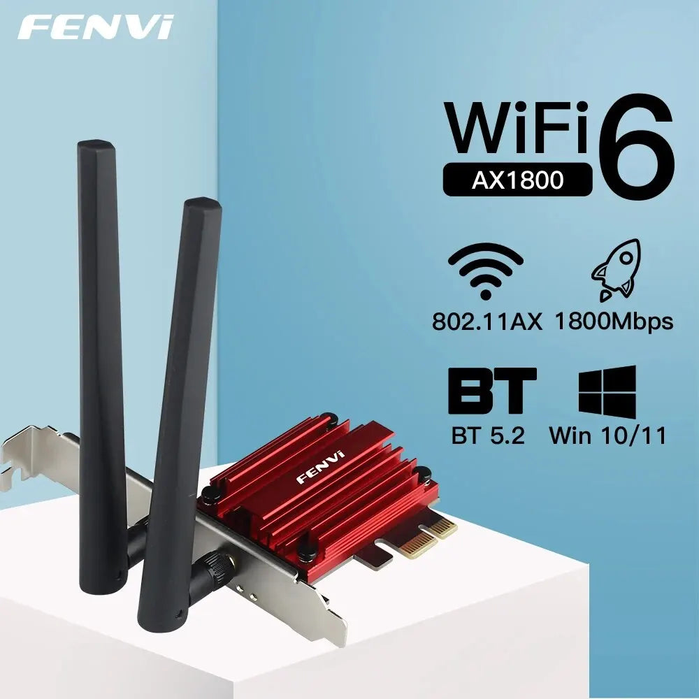 FENVI WiFi 6 1800Mbps Adapter PCI Express Wireless Adapter BT 5.2 Dual Band 802.11AX/AC MT7921 Wi-Fi Network Card Windows 10/11