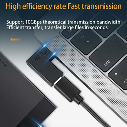 NNBILI Right Angle 90 Degree USB 3.1 Type C Adapter Female To Male Converter 10 Gbps USB C Charge Data Sync Extension Connector