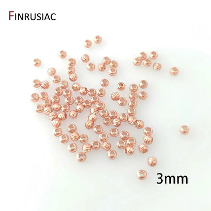 18K Gold Plated Brass Spacer Beads For Jewelry Making Materials,Separators For Beads, Striped Cut Flower Beads For Needlework