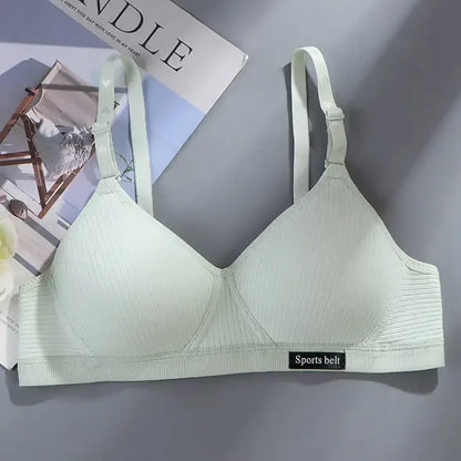 Women Cotton Push Up Bra AB Cup Bra Wireless Gathered Comfort V Brassiere Lingerie Bralette For Women Seamleass Bras Underwear