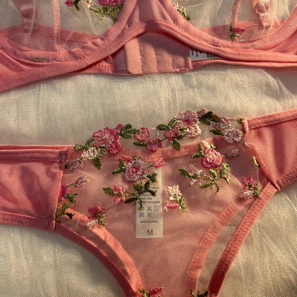 Sexy Lingerie Fancy Lace Eroticу Set Woman 2 Pieces Transparent Women's Underwear Embroidery Erotic Beautiful Bra And Panty Sets