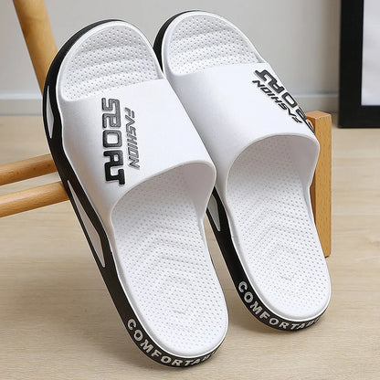 Big Size Men's Slippers Summer Sport Style Slides Anti-slip Thick Sole Breathable Fashion Slip-on Beach Leisure Sandals