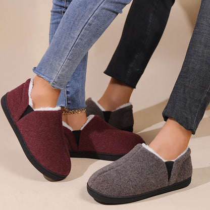 Bebealy Winter Slippers For Men Outdoor Antiskid Men Slippers Fashion Casual Warm Fluffy Slippers Indoor Plush Flat Men Shoes