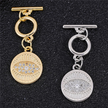 Juya Handmade 18K Gold Silver Plated Fastener Bail Connector Clasps Accessories For Needlework Pearls Beads Jewelry Making