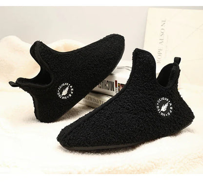 Winter Slippers Men Couples Slippers Non-slip Warm Women and Men Slipper Indoor Soft Shoes Comfortable Flat Home Cotton Shoe