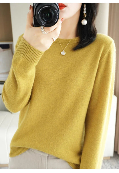 Women Sweater O-neck Autumn Winter BasicPullover Warm Casual Pulls Jumpers Korean FashionSpring Knitwear Bottoming Shirt 2023