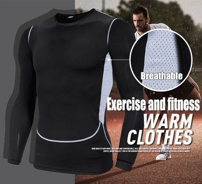 Men Compression Running T Shirt Fitness Tight Long Sleeve Sport Tshirt Training Jogging Shirts Gym Sportswear Quick Dry Rashgard