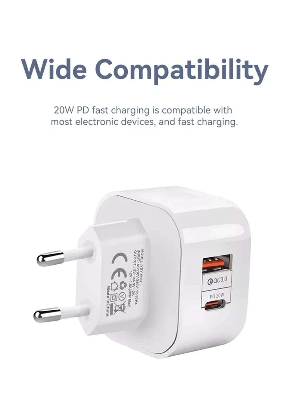 EU US UK 20W Dual Ports Type c USB C PD Wall Charger Fast Quick Charging Power Adapters For IPhone 11 12 13 14 15 Samsung htc lg