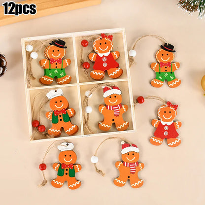 Christmas Nutcracker Soldier Wooden Pendant Xmas Tree Hanging Ornaments 2024 Navidad Decoration for Home 2025 New Year Gifts