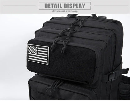 QT&QY 50L Tactical Backpack survival Bag Hunting MOLLE Backpack GYM For Men EDC Outdoor Hiking Rucksack Witch Bottle Holder