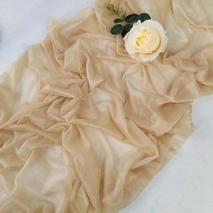 Chiffon Table Runner Sheer Fabric Silk for Boho Sheer Fabric Wedding Arch Overlay Draping Decoration Birthday Party Table Decor