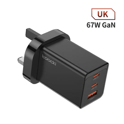 Toocki 67W GaN USB C Charger 65W Quick Charge QC 4.0 PD 3.0 45W Type C Fast USB Charger For iPhone 16 15 14  Pro Samsung MacBook