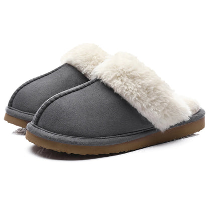Comwarm Fluffy Winter Slippers For Women Furry Fuzzy Home Shoes Faux Fur House Plush Slippers Indoor Warm Comfy Mute Flats Slide