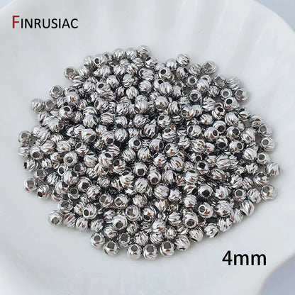 18K Gold Plated Brass Spacer Beads For Jewelry Making Materials,Separators For Beads, Striped Cut Flower Beads For Needlework