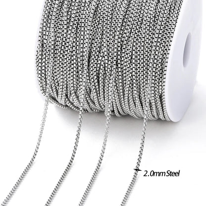 No Fade 2Meters Stainless Steel Chains Gold Color Lips Beads Beaded Chain for Jewelry Making DIY Necklace Bracelet Accessories